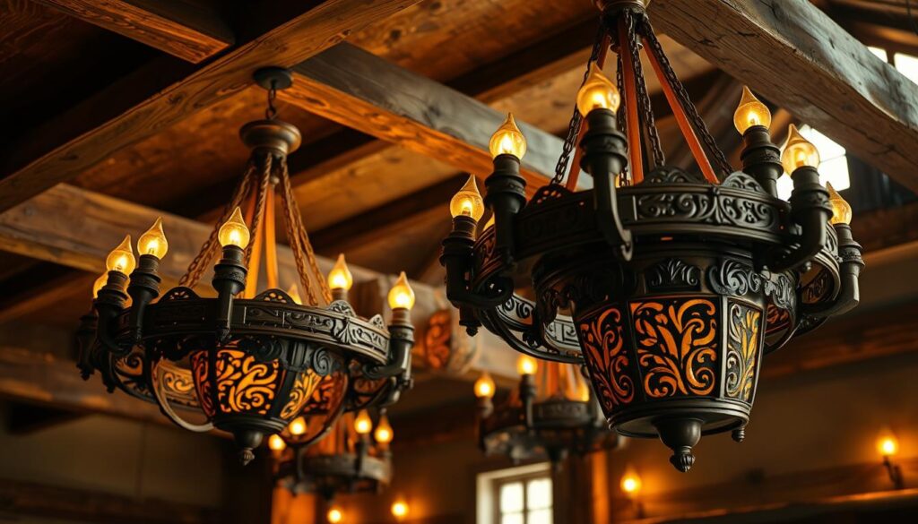 Lampadari rustici in legno